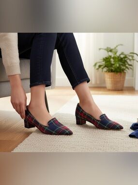 Tartan Plaid Women's Loafers size 7
